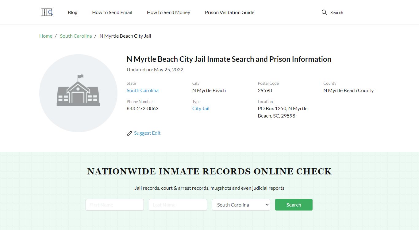 N Myrtle Beach City Jail Inmate Search, Visitation, Phone ...